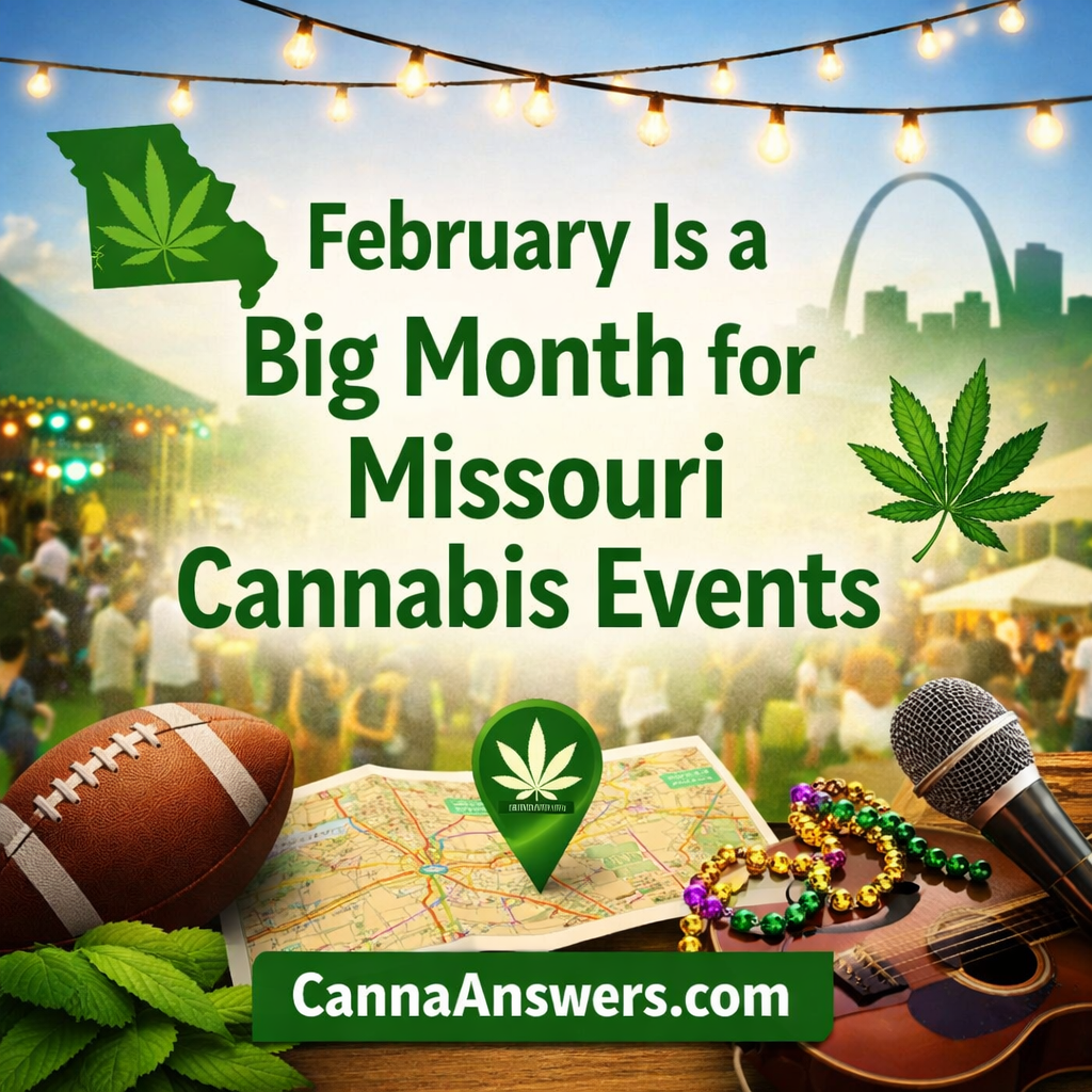 February Missouri cannabis events calendar highlighting over 250 statewide cannabis and hemp events